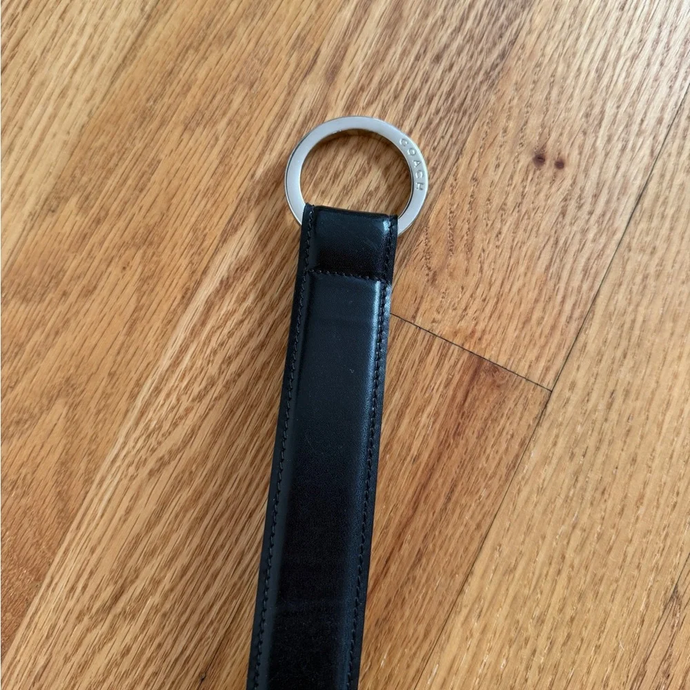Coach belt size large black silver hoop